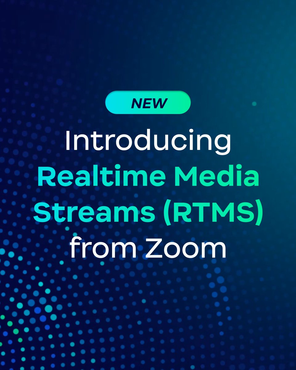 Turn your live Zoom Meeting content into data gold ✨⤵️

🔍 With Realtime Media Streams (RTMS) from Zoom, you can stream secure, per-participant audio, video and transcripts in real time via WebSocket, with privacy and performance built in.
🤖 Instantly power AI-driven