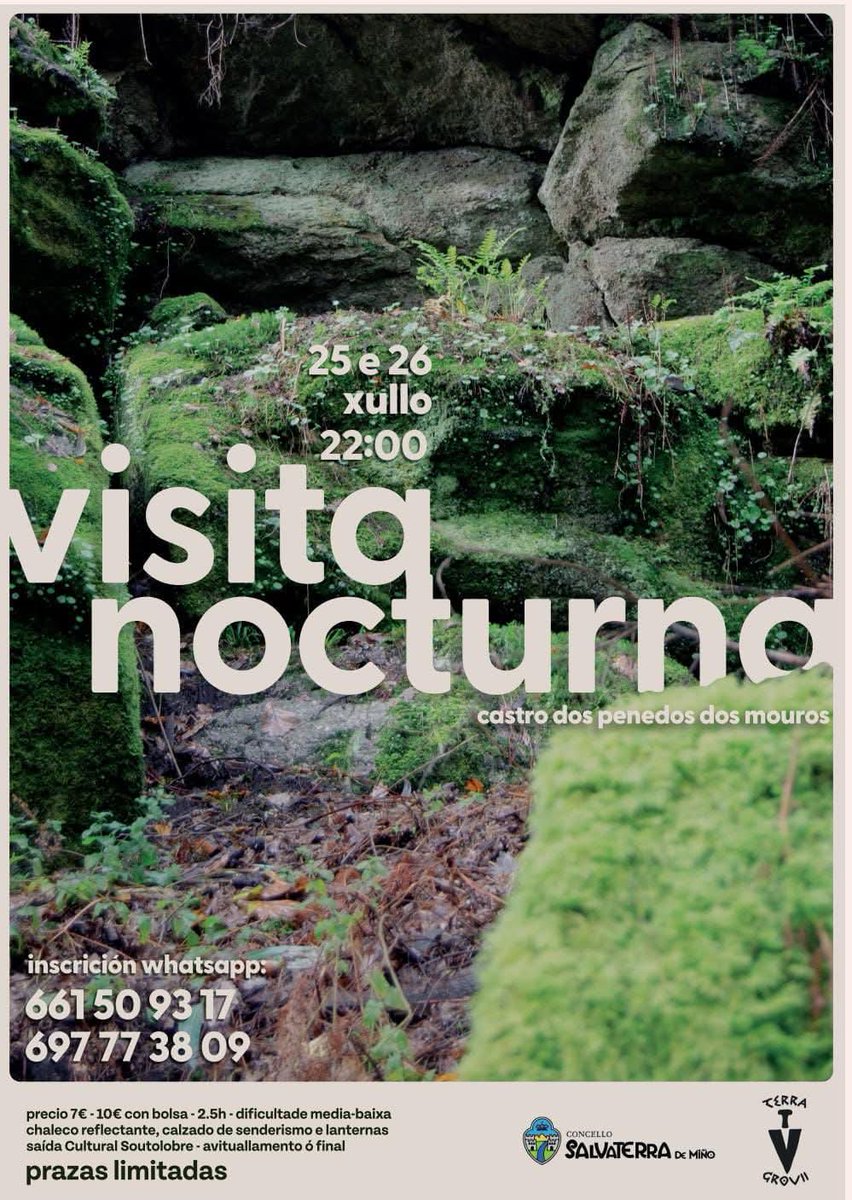 Moi recomendables, nas noites de verán, as visitas nocturnas que organizan dende #TerraGrovi ao Castro dos Penedos dos Mouros. Fantástico o traballo que fai esta asociación cultural!!