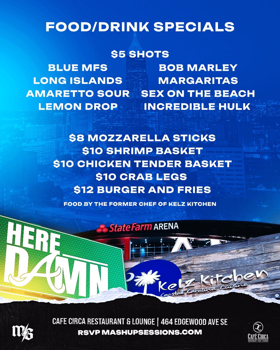 So i present to you all:

 “here nigga damn” 

an atlanta themed dance party.  

nothing but atlanta shit all night.

we brining back classic drink specials that we all grew up with paired with fye ass food from kelz kitchen. 

free tickets still avail, link below: