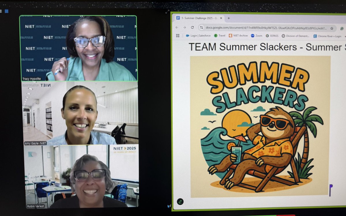 Amy Y. Gayle (@amyygayle) on Twitter photo .<a href="/NIETteach/">National Institute for Excellence in Teaching</a> Summer Challenge has commenced….we had a slow start but the Summer Slackers are going to bring it!!! .<a href="/NIETteach/">National Institute for Excellence in Teaching</a> Summer Challenge has commenced….we had a slow start but the Summer Slackers are going to bring it!!!