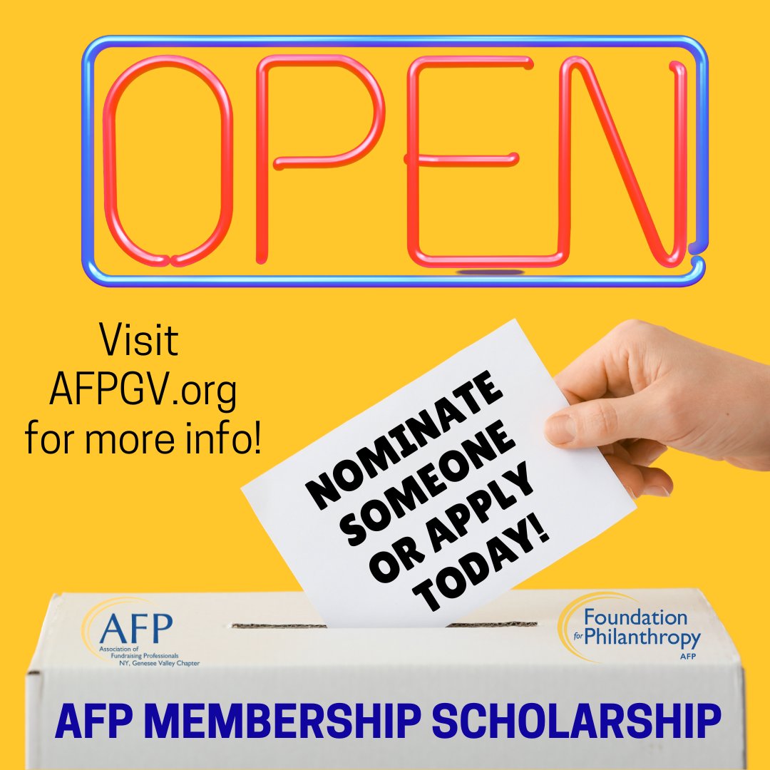 afpgv's tweet photo. Now accepting AFP Membership Scholarship applications and nominations!

Know a worthy candidate for a FREE yearlong membership? Nominate them here: https://t.co/UktUFg1mZl

Submit your own application here: https://t.co/mg4RjIWzst

Nominations due 10/1. Applications due 10/15. https://t.co/OfBs7LDzWq