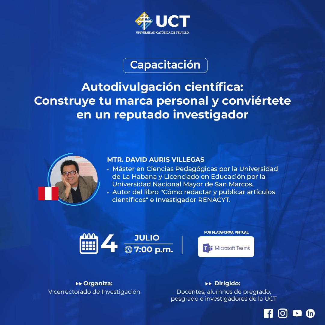 Publicar en Scopus, WoS o Scielo ya no es suficiente si lo que deseas es destacar como un investigador influyente. #autodivulgacióncientífica, #comunicacióndelaciencia, #cómoredactarypublicarartículoscientíficos, #Davidaurisvillegas, #UCT. facebook.com/photo/?fbid=11…