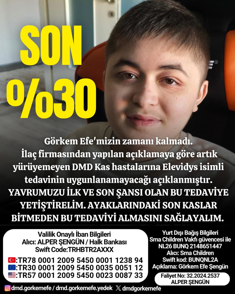 🆘 SON %30
Görkem Efe’nin zamanı tükeniyor!
Yürüyemezse ilaç hakkı tamamen bitecek.
Bu onun ilk ve son şansı!#görkemefedireniyor

...

 #DevletinMemuruYoksulOlamaz #izmiryanıyor #letthegamebegin İbrahim Demir #cesmeyaniyor İzmir Ödemiş Atiba Sedat Peker Halk TV 
Sözcü TV Pascal