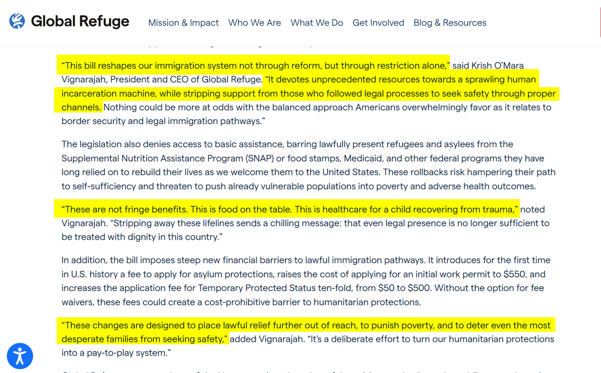 Young25Tim's tweet image. SCOOP: I'm hearing reporters are looking for very strong, quote-worthy analysis on how this #OBBB legislation will impact immigrants and refugees.
Seems like leading national nonprofit @GlobalRefuge has you covered.
globalrefuge.org/news/senate-re…