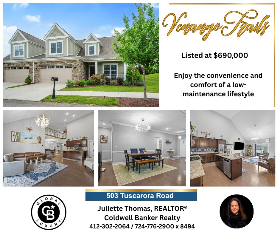 JulietteThomas5's tweet image. 💥 NEW PRICE $690,000 ➡️ 503 Tuscarora Road
Are you looking for a low-maintenance lifestyle? Look no further! This beautiful carriage home situated in the desirable community of Venango Trails is the perfect place to call home. #lowmaintenance #carriagehome