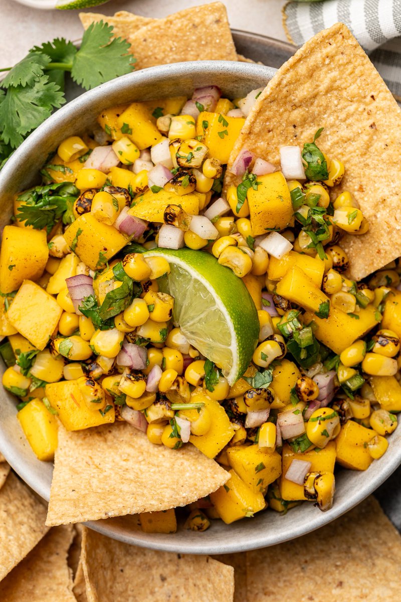 Mango corn salsa 😍 perfect last minute addition to your bbq