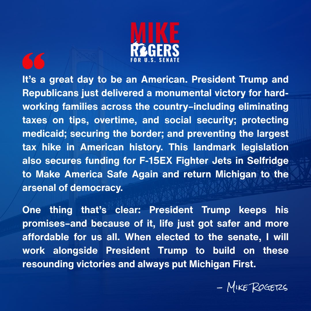 MikeRogersForMI's tweet image. Historic tax cuts for hard-working families! It’s a great day to be an American!