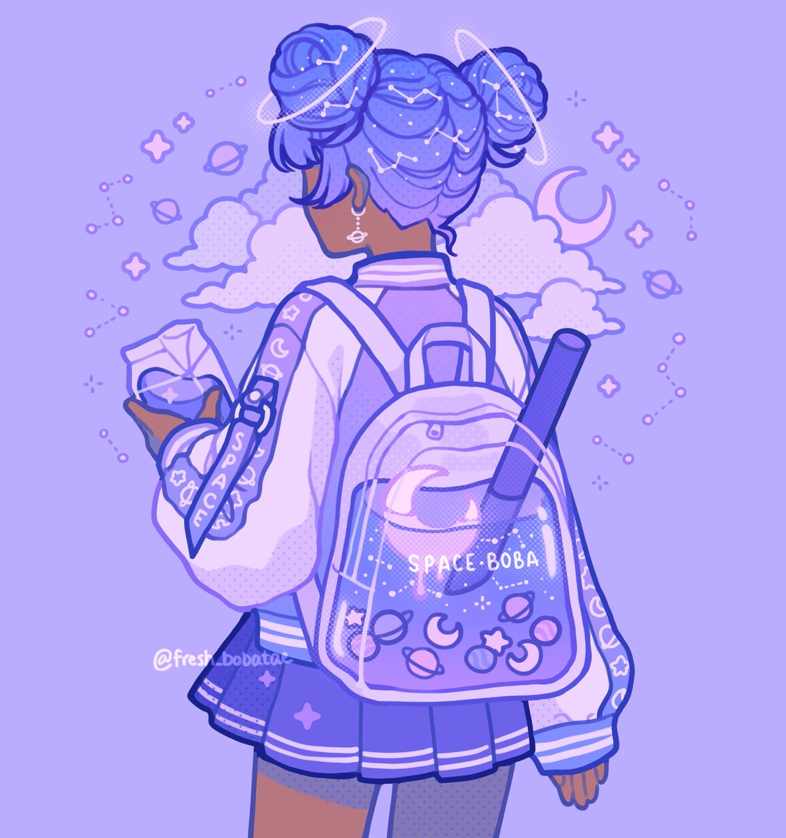 fresh_bobatae's tweet image. Space boba backpack!🪐⭐️