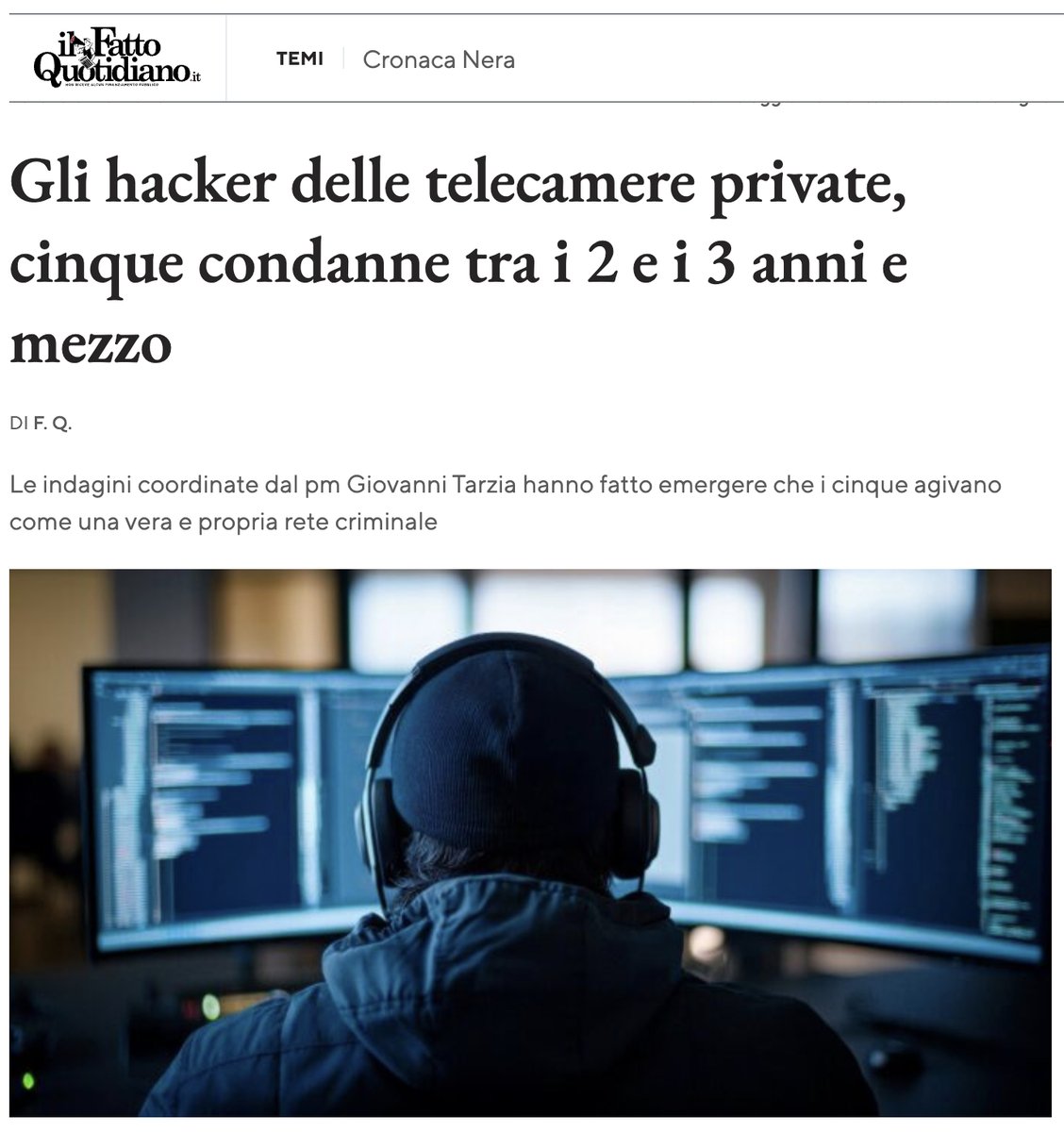 forensico's tweet image. Ne ho parlato con #Matteo #Viviani anni fa spiegando, in veste di #consulente #informatico per #Le #Iene, come avvengono gli accessi abusivi alle webcam e come difendersi. Esce ora la notizia che a #Milano sono state emesse cinque condanne proprio in tale ambito.