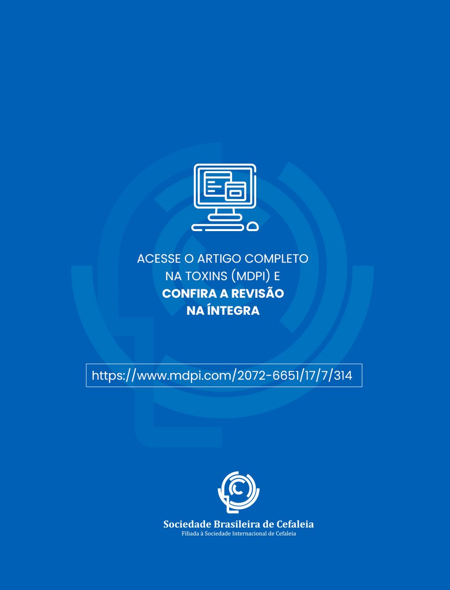 Sociedade Brasileira de Cefaleia (@sbcefaleias) on Twitter photo Participação ativa de membro da SBCe em estudo de relevância internacional
O trabalho, publicado na revista Toxins (MDPI), conta com a participação do associado da SBCe Dr. Pedro Augusto Sampaio Rocha-Filho entre os autores.
Clique no link mdpi.com/2072-6651/17/7… e acesse. Participação ativa de membro da SBCe em estudo de relevância internacional
O trabalho, publicado na revista Toxins (MDPI), conta com a participação do associado da SBCe Dr. Pedro Augusto Sampaio Rocha-Filho entre os autores.
Clique no link mdpi.com/2072-6651/17/7… e acesse.