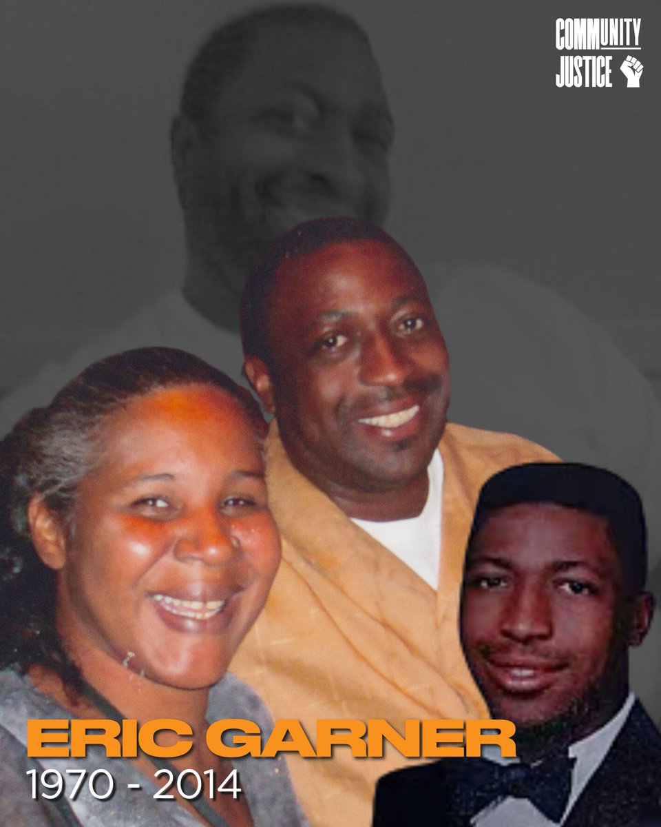 CJACTIONFUND's tweet image. Eric Garner was a father, a husband, and a neighbor.
11 years ago, NYPD officers killed him after suspecting him of a petty offense. He was unarmed. He wasn’t a threat.
His murder changed the conversation on police violence, and reminds us that accountability is still overdue.