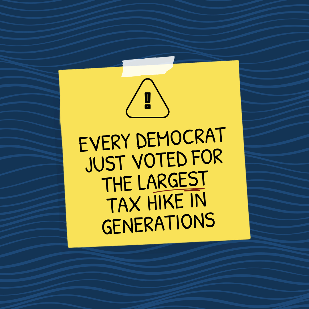 Every single Democrat voted for the largest tax hike in generations.

Republicans' One Big Beautiful Bill will save the average family over $10,900 per year.

Every Democrat voted against it. 

Remember their betrayal in 2026.