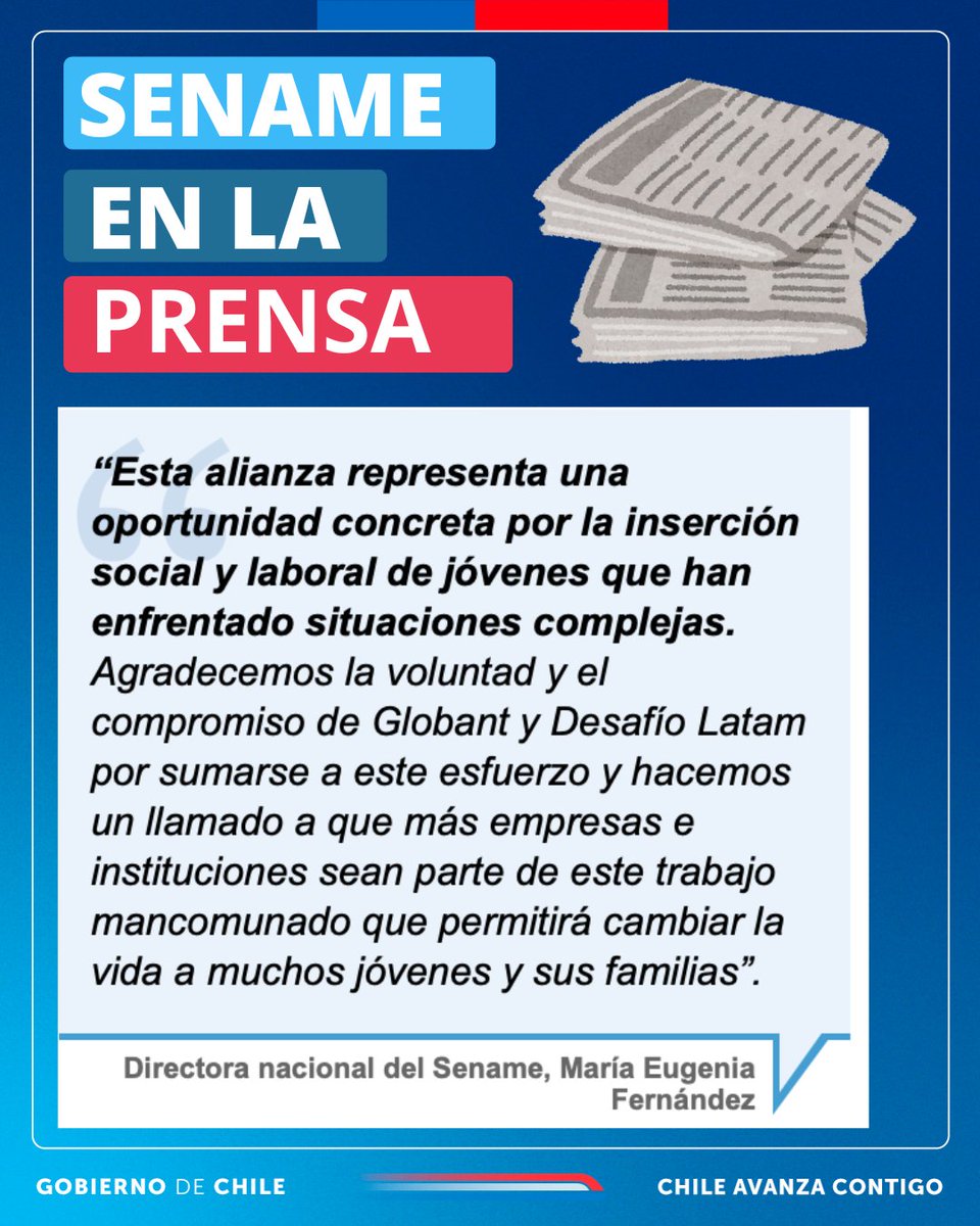 💻En <a href="/Emol/">Emol.com</a> destacaron programa de formación tecnológica que busca transformar vidas y generar nuevas oportunidades para los jóvenes que han tenido conflicto con la justicia 🙌.

✅Esto gracias a convenio entre Sename con <a href="/DesafioLatam/">Desafío Latam</a> y  <a href="/Globant/">Globant</a> 

Link➡️emol.com/noticias/Econo…