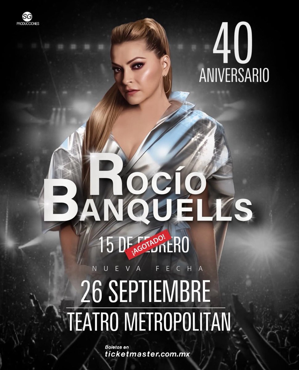 Porque una no es suficiente😍debido al éxito de abre una nueva fecha en el Teatro Metropolitan, este 26 de septiembre celebraremos 40 años de estar juntos, no se imaginan lo feliz que estoy♥️ ¡Vamos por otro Sold Out Ciudad de México, los quiero !🔥

Boletos en taquilla y en