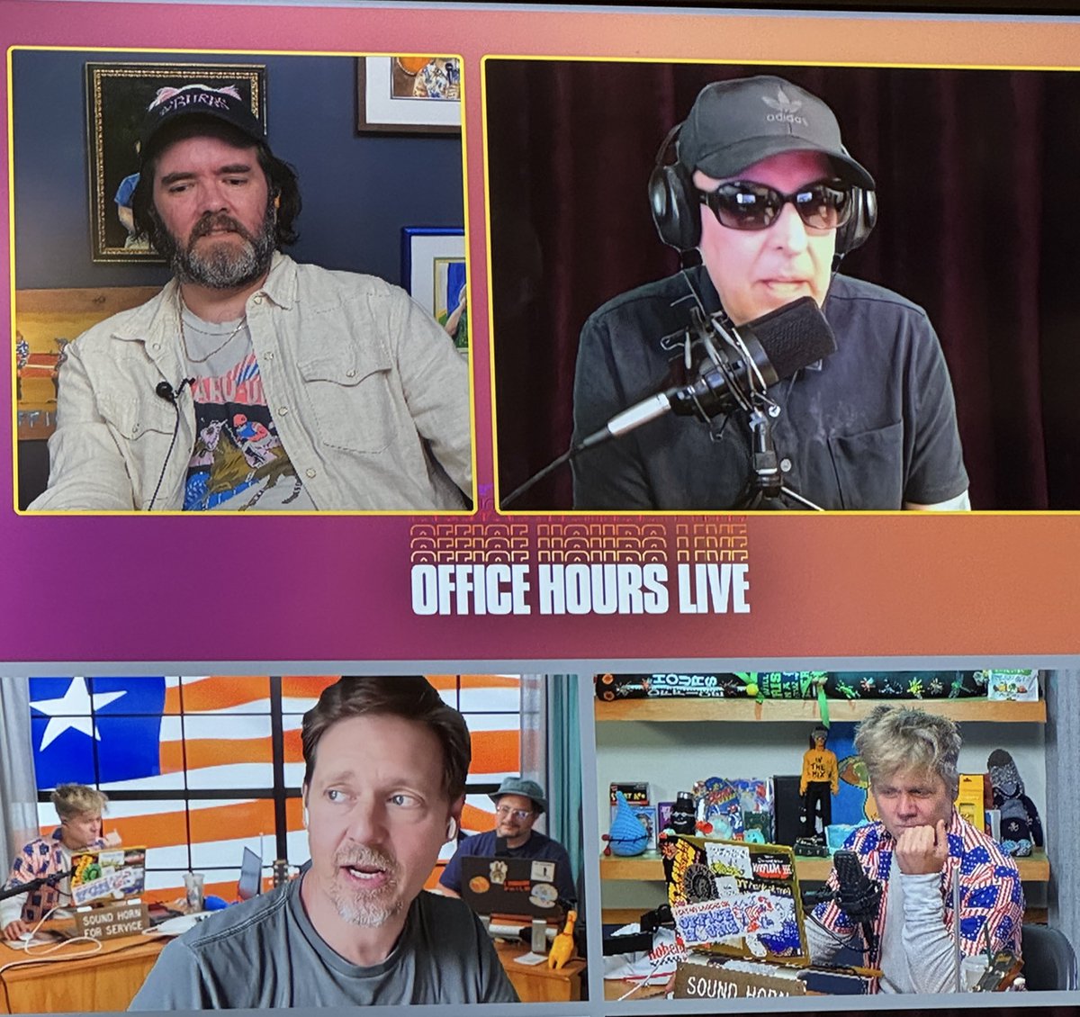 kath_krueger's tweet image. here’s @willmenaker and Joe Pistone on @OfficeHrsLive for some reason