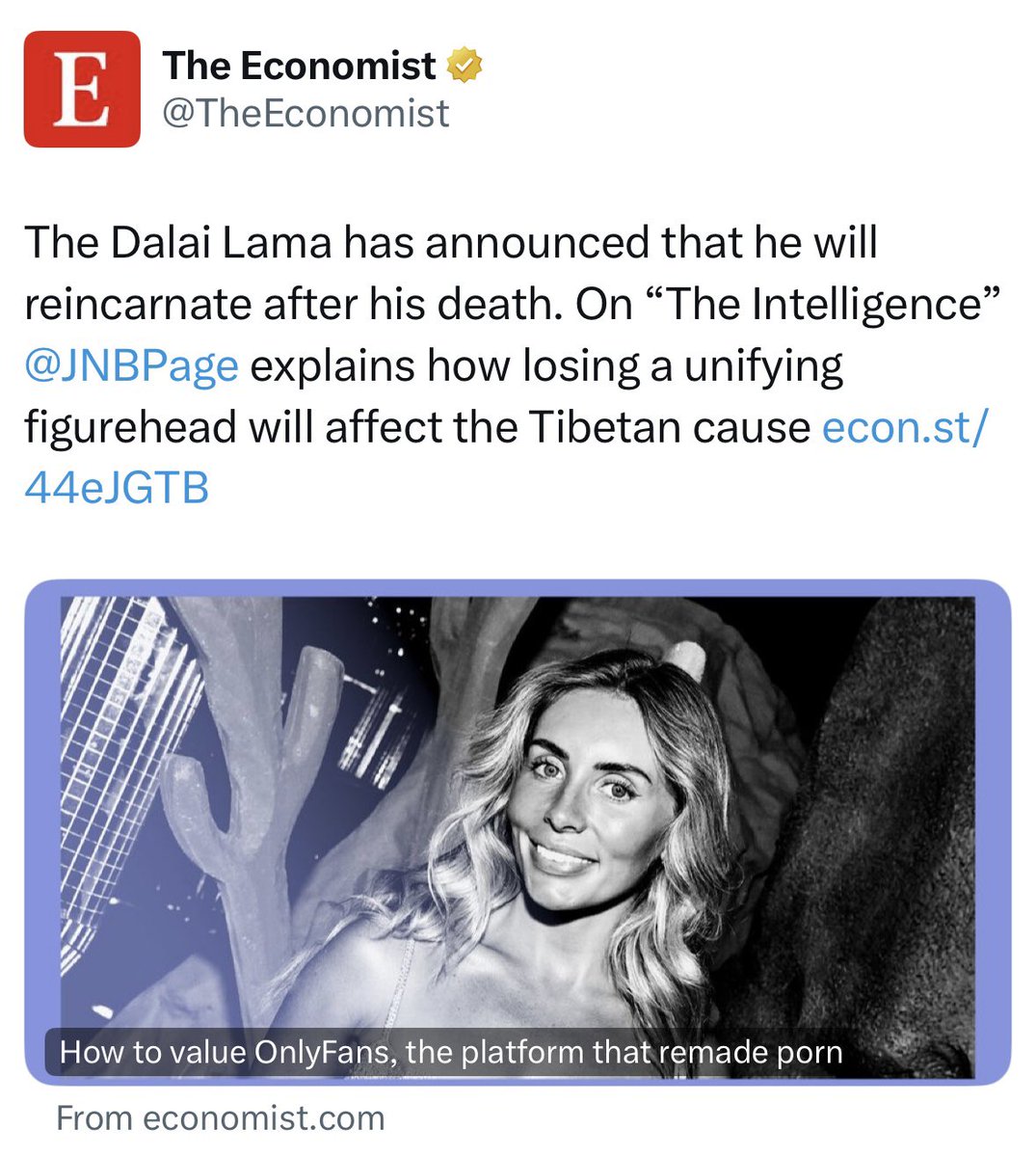 Apparently the Dalai Lama is going to reincarnate as a porn star.