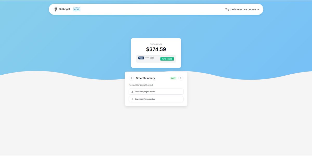 nayanchellani's tweet image. Tried recreating the Order Summary UI card using just HTML &amp;amp; CSS.
-&amp;gt; skillbright.org/mini/build/ord…
It didn’t turn out exactly how I wanted, but I learned a lot — especially around layout &amp;amp; styling quirks
Thanks @david_simi3  for the challenge — really enjoyed doing this
#WebDevelopment