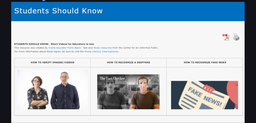 NEW CONTENT JUST ADDED to "Students Should Know"--short #medialiteracy related videos perfect for classroom instruction frankwbaker.com/mlc/you-should…