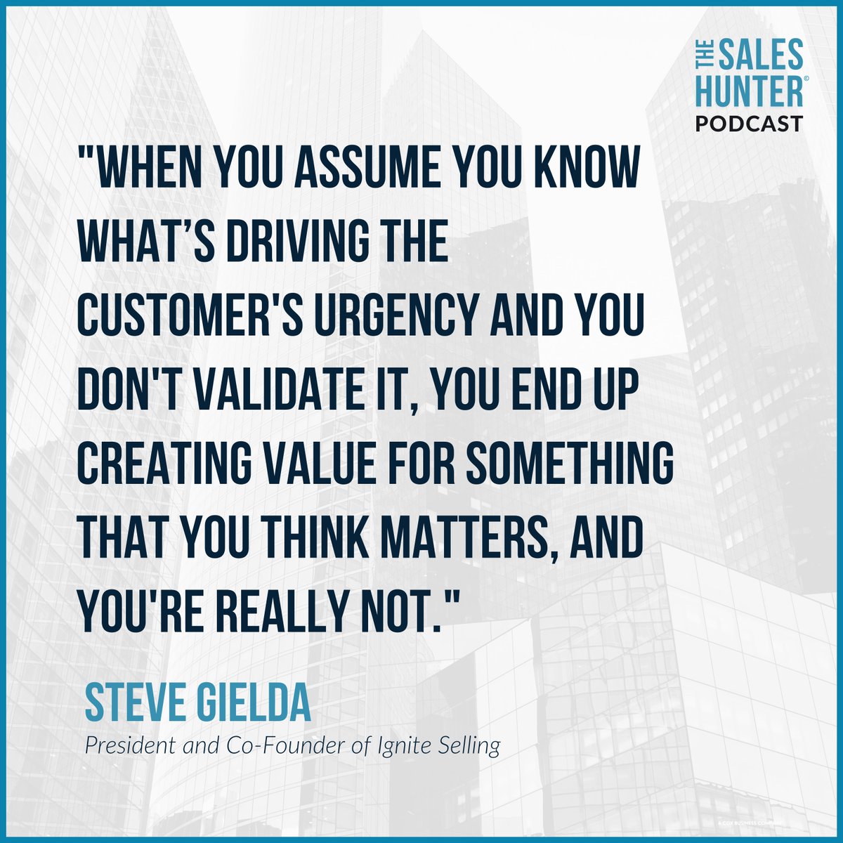 Deals aren’t lost on price—they’re lost on assumptions. In this episode, I sit down with Steve Gilda to break down the 5 biggest traps sellers fall into—and how to avoid them. If you’re serious about fixing your pipeline, this is a must-watch.