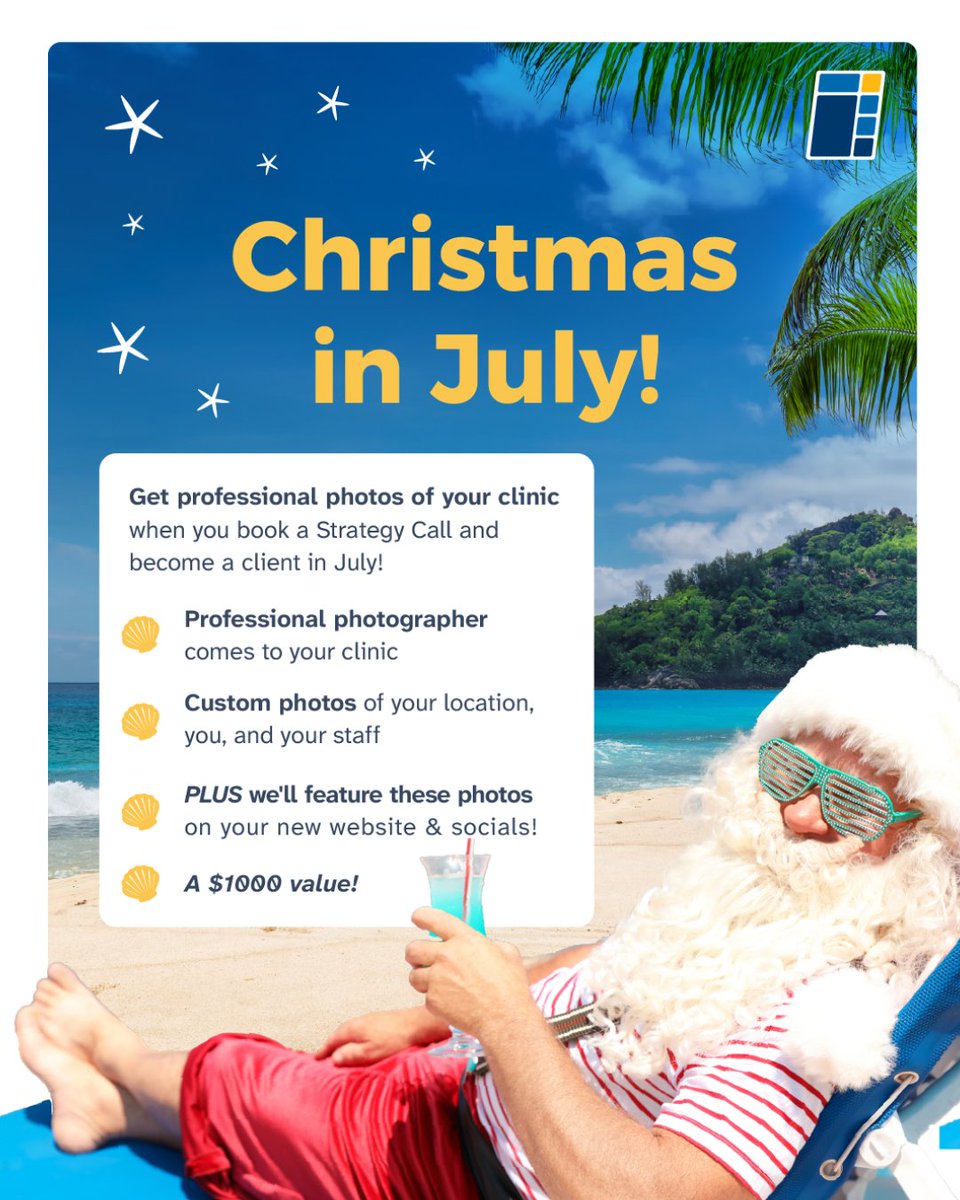 PracticePromos's tweet image. Ho ho ho! It&apos;s Christmas in July...and that means something special for our favorite physical therapists. 

Claim your FREE strategy call today + sign on a marketing plan to get this bonus offer! 

#GrowYourPractice #PhysicalTherapy #HealthcareMarketing