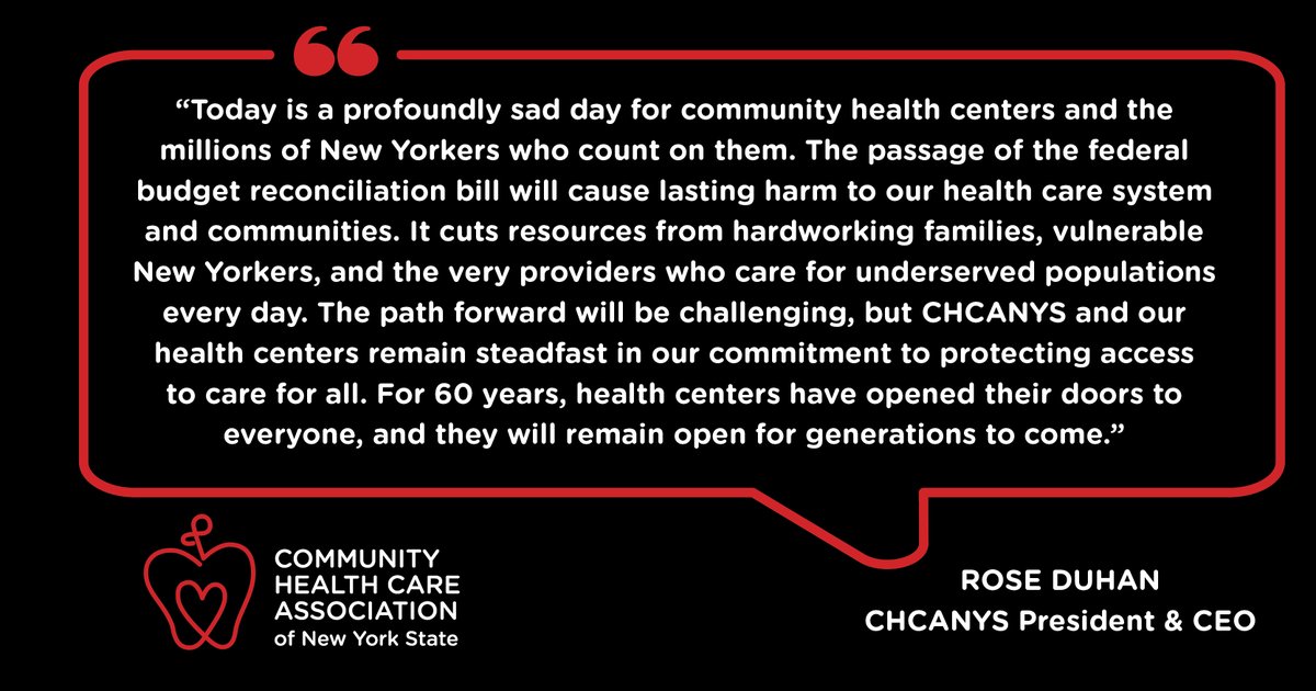 CHCANYS's tweet image. A Statement from Rose Duhan, President and CEO of CHCANYS