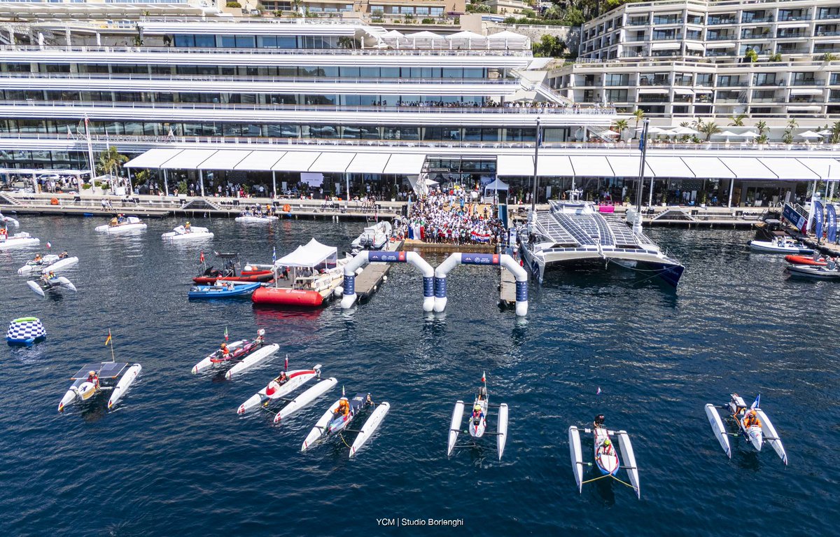 yachtclubmonaco's tweet photo. #MEBC2025 🌊 Le Monaco Energy Boat Challenge vue du ciel ⛵
#yachtclubmonaco #monaco #energyboatchallenge https://t.co/dYxiC2LUjS