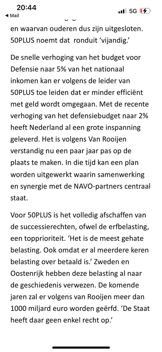 Persbericht over speech 50PLUS Senator Martin van Rooijen bij Voorjaarsnota
‘AOW moet staan als een huis’ 
AOW is hoeksteen van ons sociale stelsel 
Mag niet aan gesleuteld worden
Om extra uitgaven voor Defensie te financieren
⁦<a href="/NUnl/">NU.nl</a>⁩ ⁦⁦<a href="/NOS/">NOS</a>⁩ ⁦<a href="/telegraaf/">De Telegraaf</a>⁩ (3)