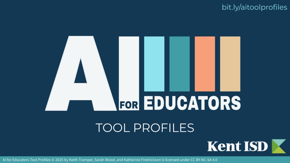 Drowning in a sea of AI tools for your classroom? 

It can be hard to determine what tool is best. --&gt; Enter the new AI Tool Profiles from our team at <a href="/kentisd/">Kent ISD</a>. Quickly compare AI tools and find the right one for you! #edtechtips #kentisdai

bit.ly/aitoolprofiles