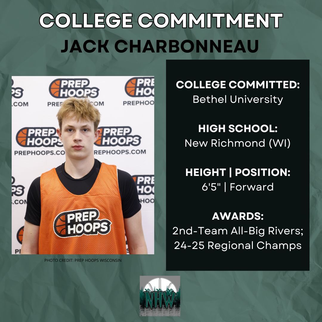 northhoopsworld's tweet image. Jack Charbonneau (New Richmond) has committed to Bethel!
The 6’5” forward averaged 14.1 ppg and 6.7 rpg to help the Tigers win their Regional Championship.
Follow the link for other 2025 commits!