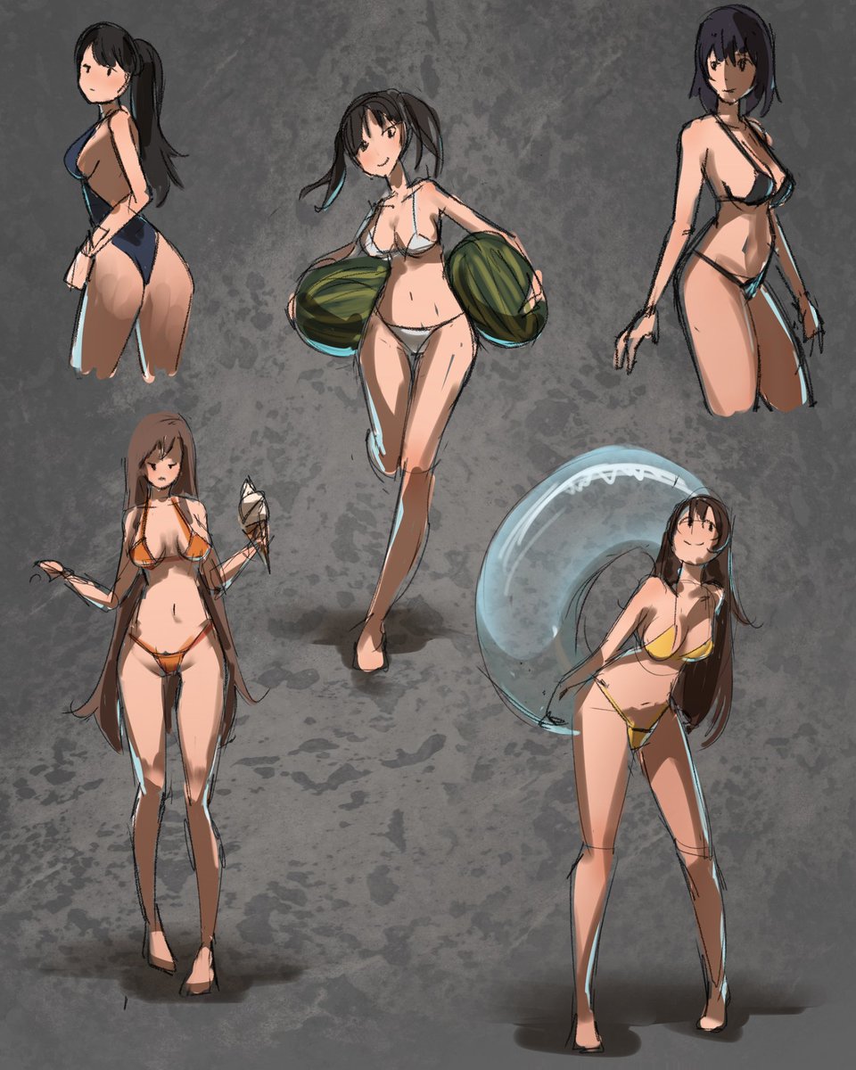 Ushien_art's tweet image. Summer doodles 🍉
#art