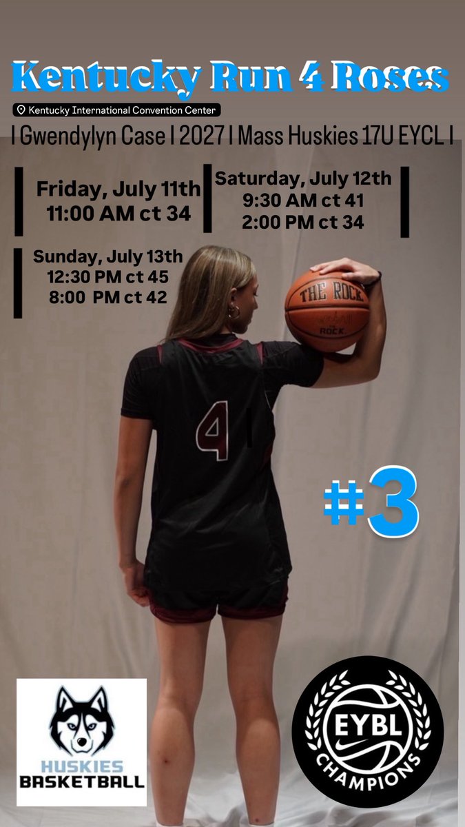 Here’s my schedule for Kentucky. Very excited to play! #run4roses #Masshuskies