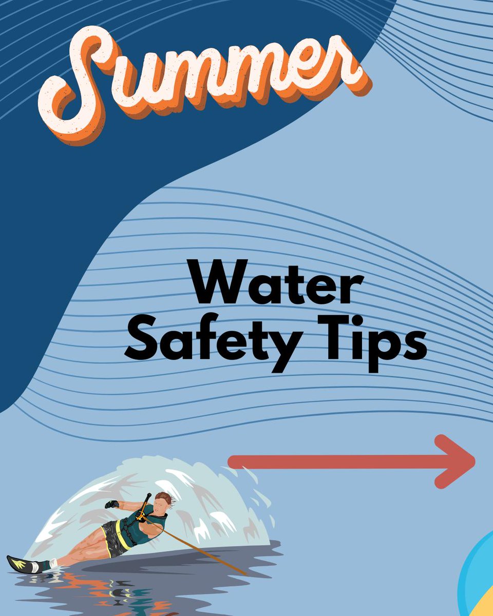 mmcclellanwx's tweet image. ☀️ Pool? Lake? Beach? Before you go, check this summer water safety checklist.
✅ Know the forecast
✅ Wear sunscreen
✅ Never swim alone
✅ Life jacket = lifesaver
#WaterSafety #WeatherTips #Meteorologist