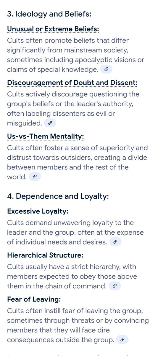 If I've learned anything in the last few weeks, it's that cults are real. And cult mentality is dangerous. In multiple ways, including but not limited to, our judicial system.

"Cults often operate under a strict, authoritarian structure, demanding absolute loyalty and obedience