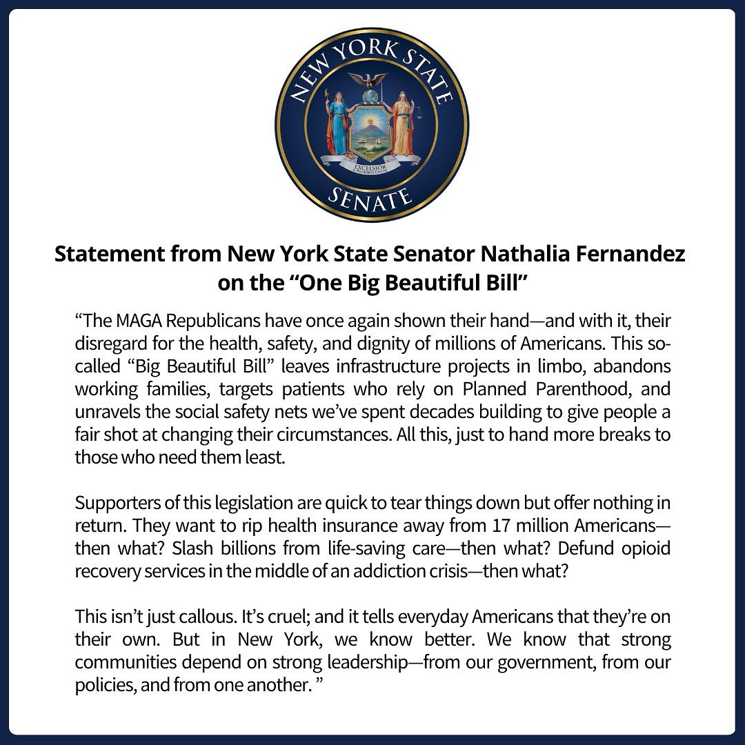 senfernandez34's tweet image. See Senator Fernandez’s statement on the passage of the Trump Administration’s “OBBBA”.