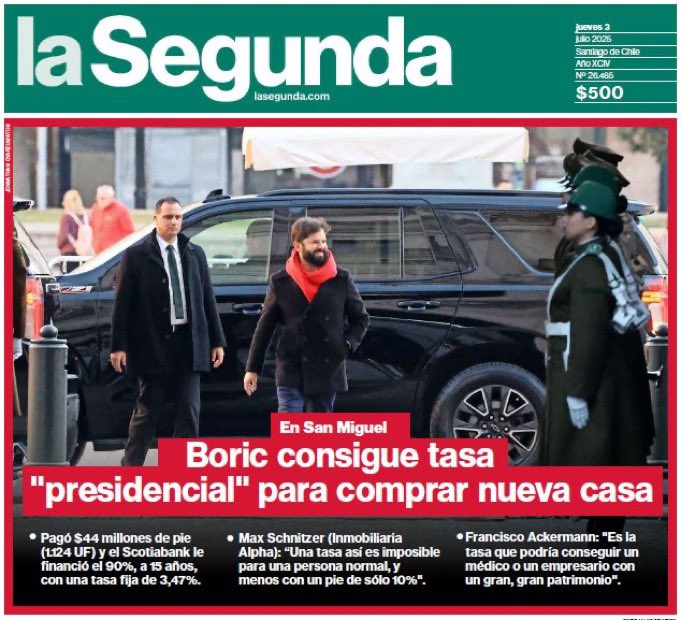 isadora_alcalde's tweet image. La ultra derecha siempre criticará a Presidente Gabriel Boric porque si o porque no. En este caso porque se compró una casa con su propio esfuerzo y trabajo como cualquier chileno y chilena. ¿Vieron alguna noticia así de otros Presidentes?