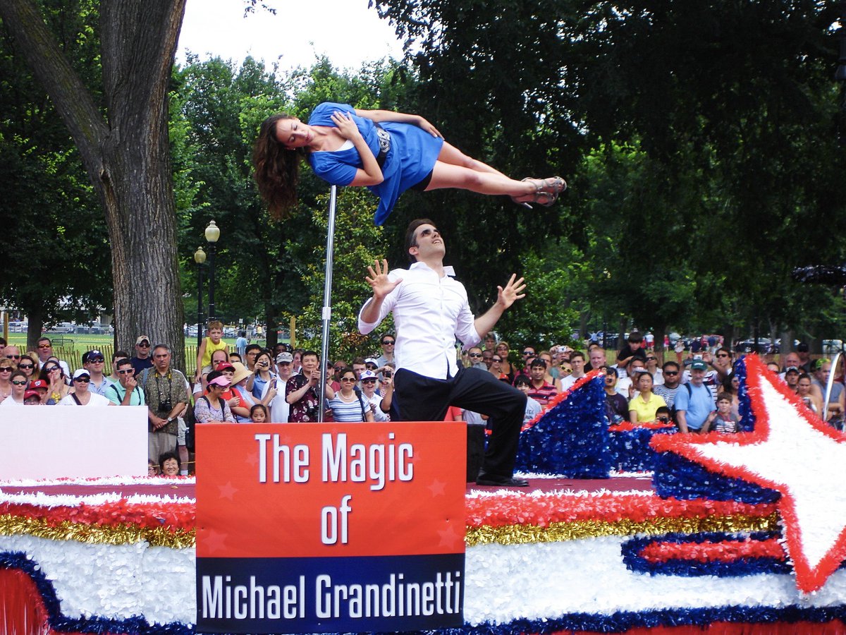 One of my favorite 4th of July memories - I was so honored to be the first magician ever invited to perform in the National Independence Day Parade in Washington DC, where I made someone "float above a float" while 250,000 people lined the streets. Hope everyone has a great 4th!