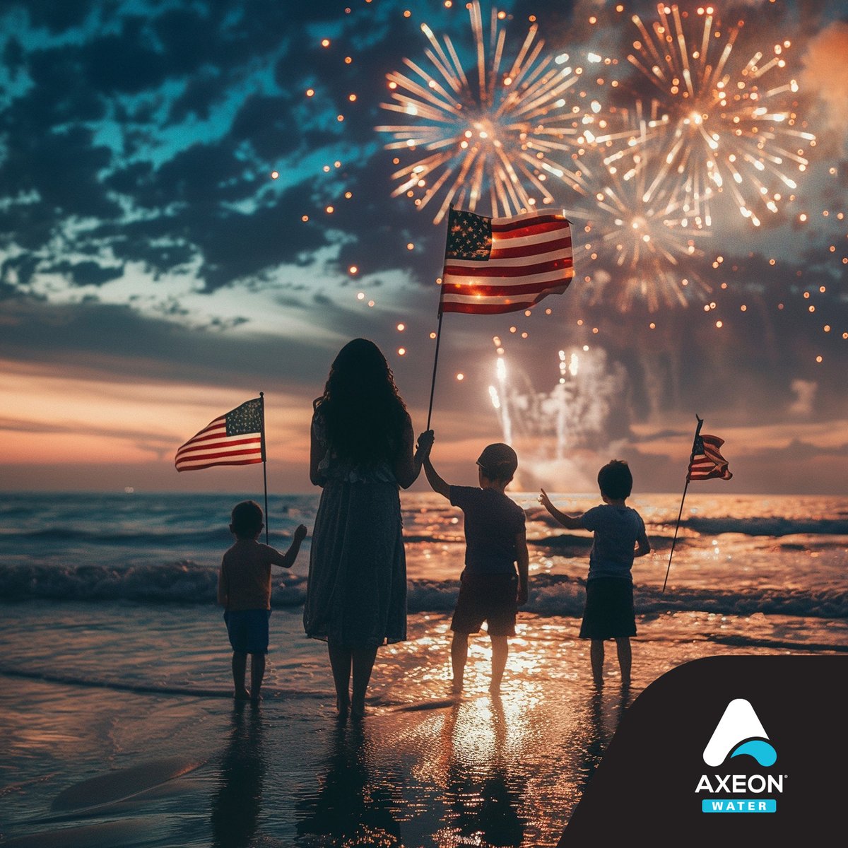 AXEONWATER's tweet photo. Wishing You a Happy Fourth of July! As fireworks light up the sky and we celebrate the spirit of independence, all of us at AXEON want to extend our warmest wishes to you and your loved ones for a safe, joyful, and memorable holiday weekend. We will be closed July 4th, 2025. https://t.co/nGa2RgP9aT