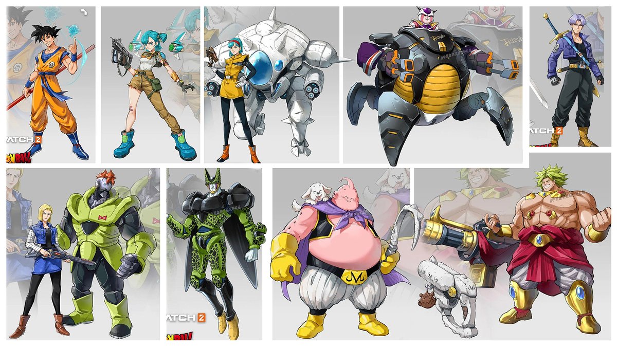 👀 Diseños de un fan chino para una posible colaboración entre Overwatch y Dragon Ball (ni idea del nombre del autor, a ver si me entero), provenientes de un hilo de Reddit que ya ha sido borrado porque patata.