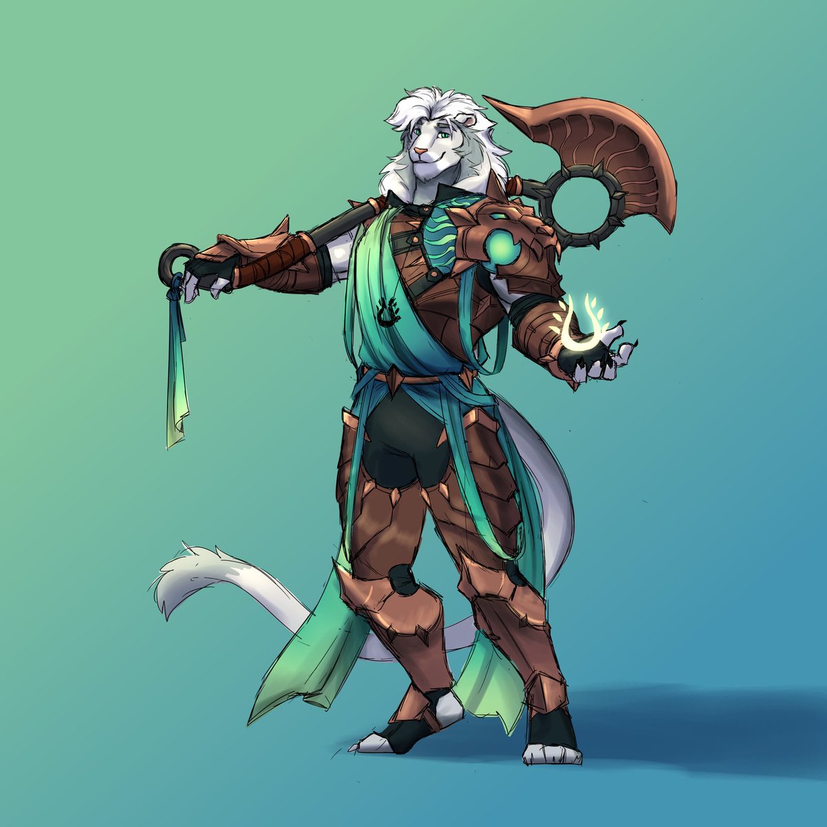 Dungeons and dragons character design
Lancelot - Leonin
Celestial Warlock
Glory Paladin