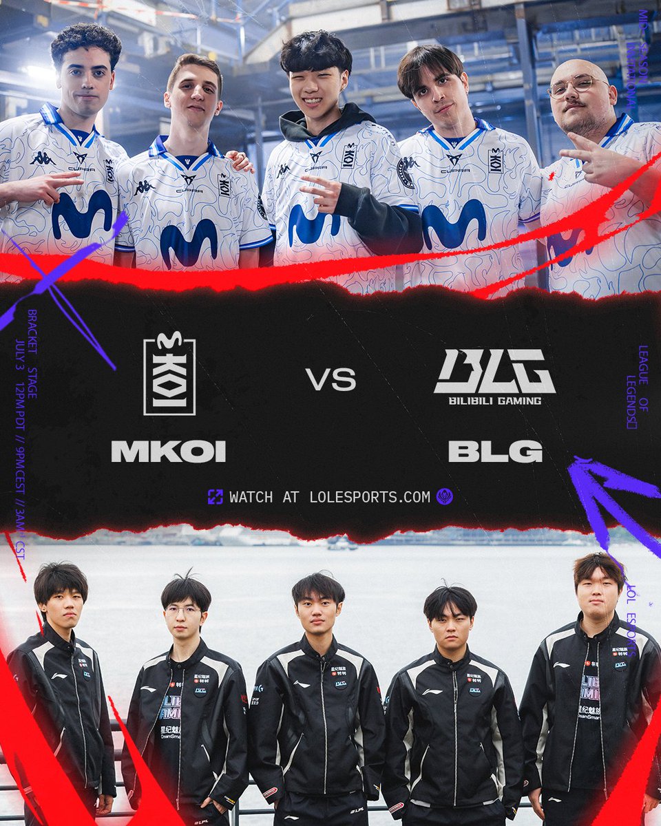 LEC #1 VERSUS LPL #2:

<a href="/MovistarKOILoL/">Movistar KOI League of Legends</a> versus <a href="/BilibiliGaming/">Bilibili Gaming</a> starts NOW!