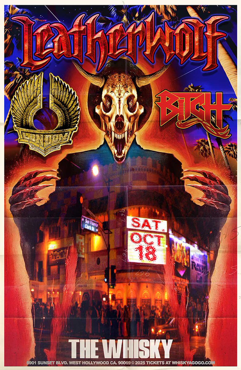 HEADBANGERS UNITE! #leatherwolf #london &amp; #bitch perform on Saturday October 18th! #heavymetal