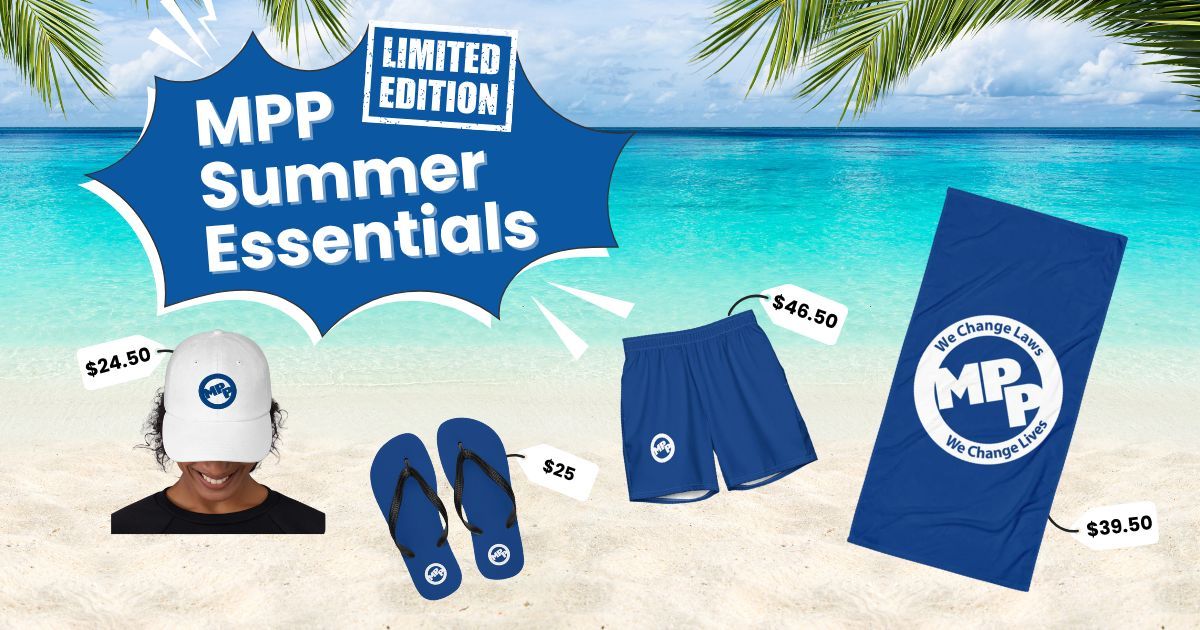 MarijuanaPolicy's tweet image. Help bring attention to the ongoing fight for cannabis freedom — and directly support MPP's proven advocacy efforts — by picking up some Summer essentials at the MPP Online Store! shop.mpp.org/collections/all
