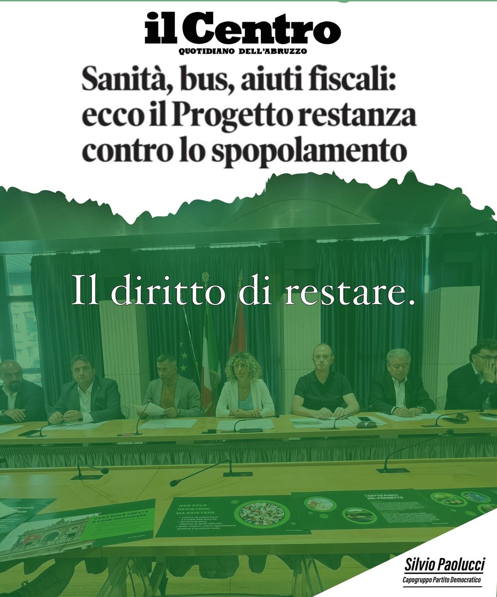 Il diritto di restare. Abbiamo presentato il nostro progetto contro lo spopolamento. silviopaolucci.it/il-diritto-di-…