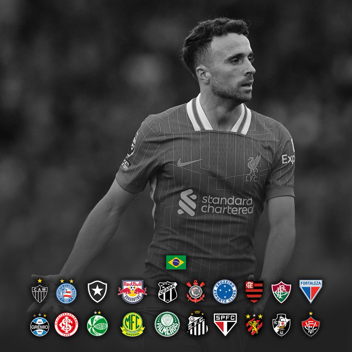 Todos os 20 clubes da Série A do Brasil prestaram homenagem ao falecimento do nosso Diogo Jota e seu irmão André.

De coração, muito obrigado ❤️🇧🇷