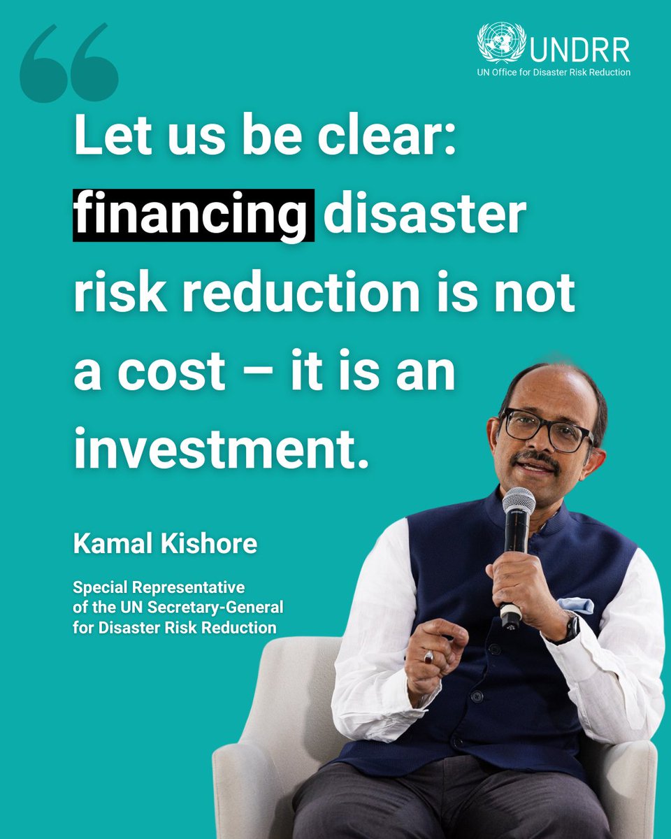 📢 A breakthrough for DRR financing at #FFD4.

The outcome document includes a dedicated paragraph on disaster risk reduction.

"Every dollar invested in resilience saves multiple in avoided losses" - Kamal Kishore

➡️ ow.ly/5tFn50WkxLj #FinancingOurFuture