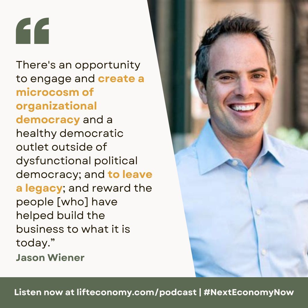 Don't miss our latest #NextEconomyNow episode with Jason Wiener! 🎧 We unpack the legal, cultural, and financial considerations behind #alternativeownership models, from worker #coops to purpose trusts. 

Listen ➡️ lifteconomy.com/blog/jason-wie…