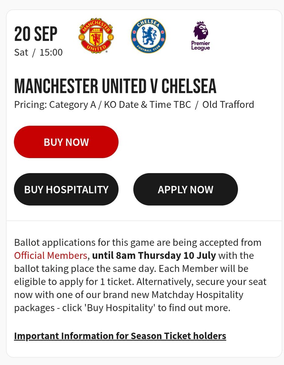 MUFC Ticket Alerts tweet media