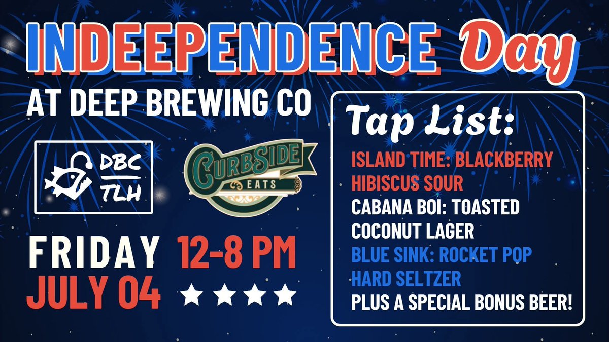 Tallahassee's @DEEPBrew Company is celebrating InDEEPendence Day tomorrow - the last one at their "old" facility:

bit.ly/4knccao