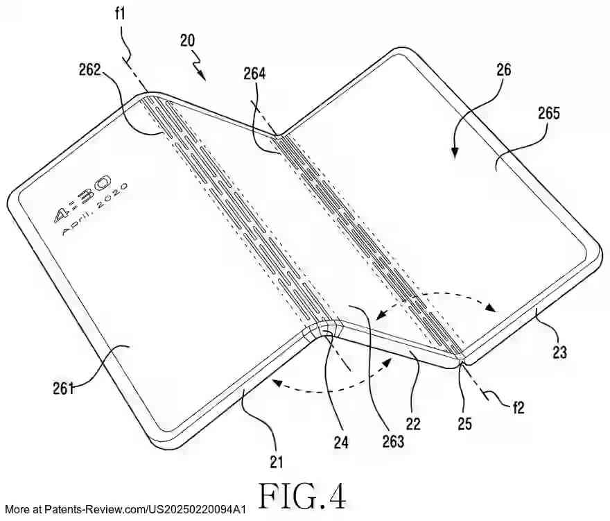 PatentPulse's tweet photo. 📜 New patent application #US20250220094A1 by #Samsung reveals a #MultiFoldable electronic device. This innovation includes three housings with dual folding units and a flexible display supported by a metal plate with distinct folding patterns. 📱
#FoldableTech #Innovation #ConsumerElectronics $SSNLF