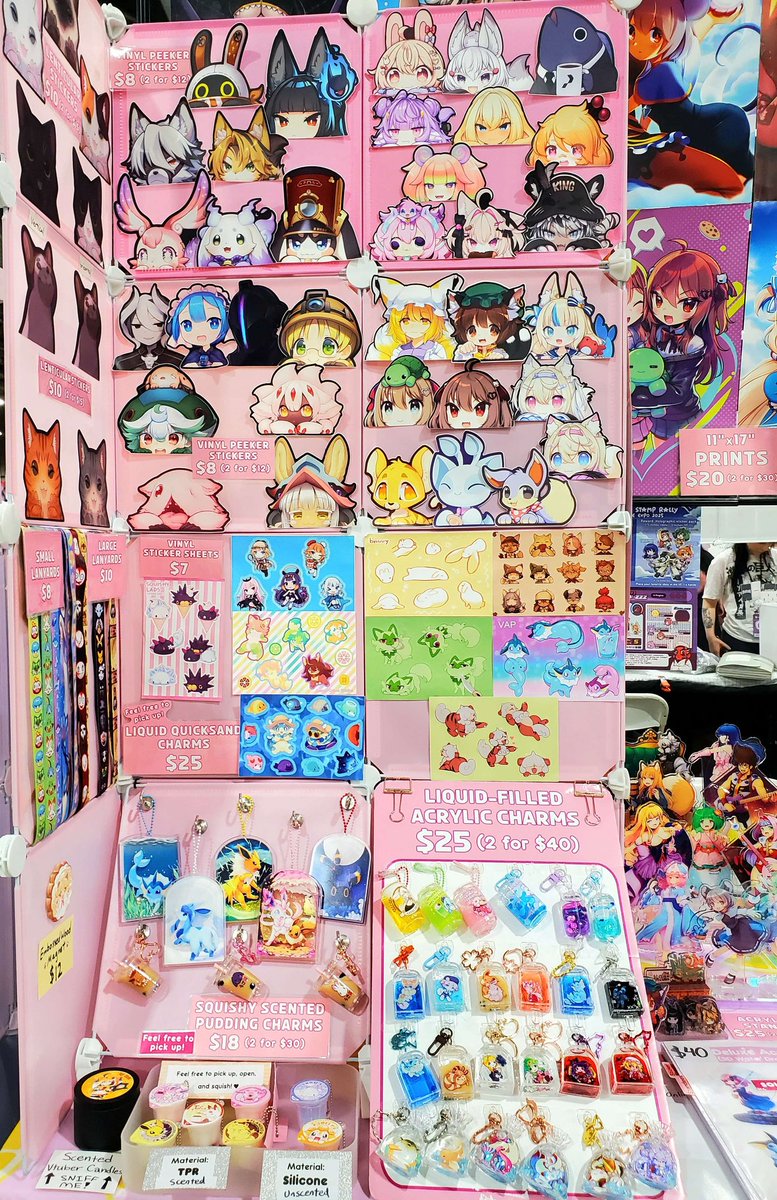 LemonCremeS's tweet image. Here&apos;s my artist alley table for AX! Stop by Table B57 for Touhou, ZZZ, and Macross stamp rallies! 🍋 
#AX2025ArtistAlley #AXArtistAlley2025